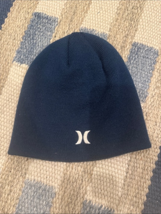 Hurley Other - Hurley Navy Knit Beanie with White Icon